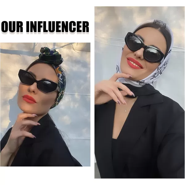 DUCO Trendy Sunglasses for Women Men Retro Vintage Polarized Shades Acetate Frame Y2K Designer Style Sun Glasses DC1250Black