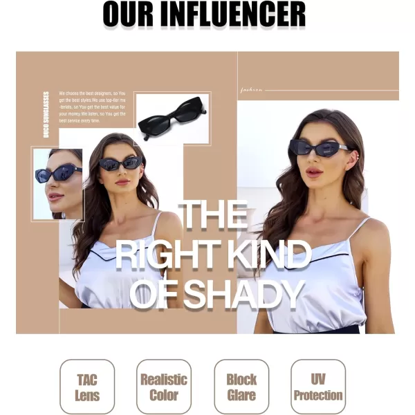 DUCO Trendy Sunglasses for Women Men Retro Vintage Polarized Shades Acetate Frame Y2K Designer Style Sun Glasses DC1250Black