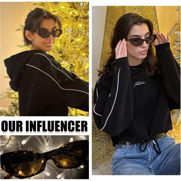 DUCO Trendy Sunglasses for Women Men Retro Vintage Polarized Shades Acetate Frame Y2K Designer Style Sun Glasses DC1250Brown Tortoise