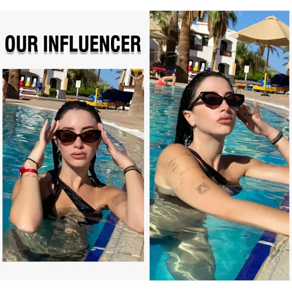 DUCO Trendy Sunglasses for Women Men Retro Vintage Polarized Shades Acetate Frame Y2K Designer Style Sun Glasses DC1250Brown Tortoise