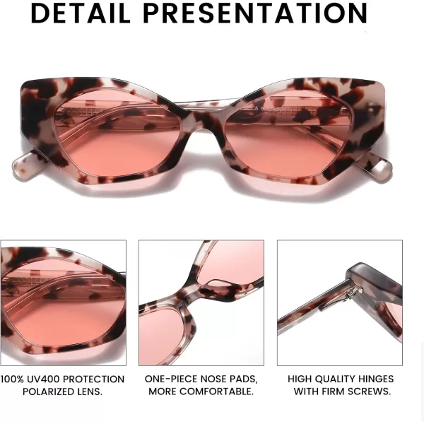 DUCO Trendy Sunglasses for Women Men Retro Vintage Polarized Shades Acetate Frame Y2K Designer Style Sun Glasses DC1250Grey Tortoise
