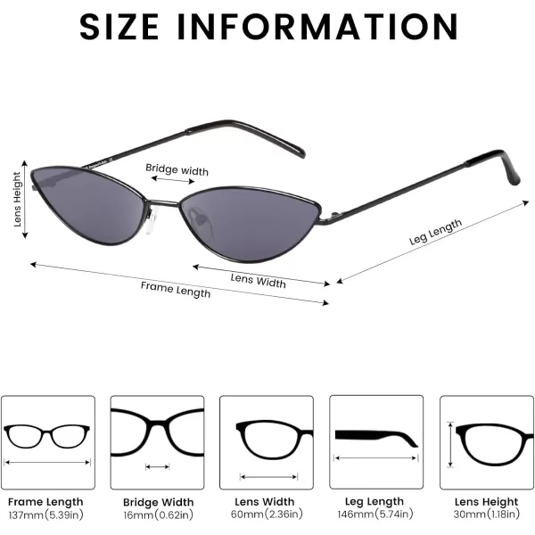 DUCO Vintage Oval Sunglasses for Women Small Triangle Polarized Sun Glasses Metal Frame and UV Protection W019Black Frame Grey Lens