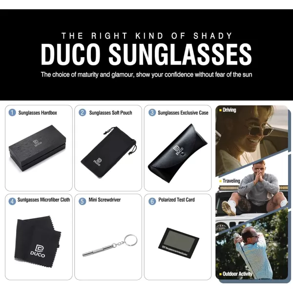 DUCO Vintage Polarized Sunglasses for Women Sun Glasses UV Protection W003