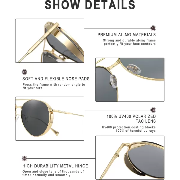 DUCO Vintage Polarized Sunglasses for Women Sun Glasses UV Protection W003