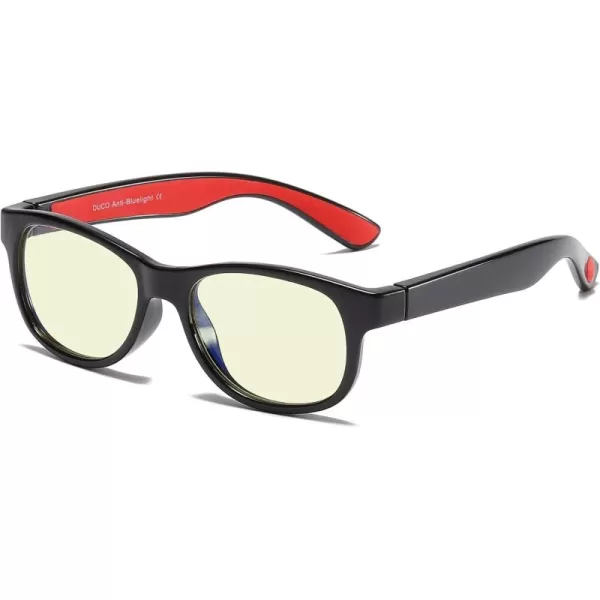 DUCO Blue Light Glasses for Kids Boys Girls Blue Ray Blocking Glasses Cute Computer Gaming TV Glasses for Children K015Black Rad
