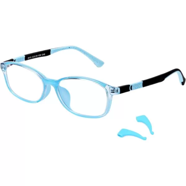 DUCO Blue Light Glasses for Kids Boys Girls Blue Ray Blocking Glasses Cute Computer Gaming TV Glasses for Children K015Blue Blue