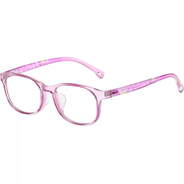 DUCO Blue Light Glasses for Kids Girls BoysGaming Computer TV Phone Fake Glasses for Kids Age 610Anti Bluelight ampamp UV K023Pink