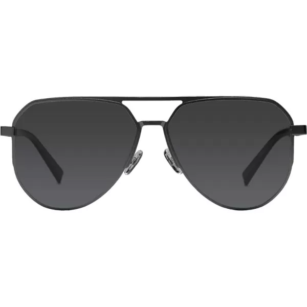 DUCO Mens Sunglasses Retro Oversized Metal Frame Vintage Polarized Sunglasses for Women Fashion Shades UV Protection DC3039Black Frame Grey Lens