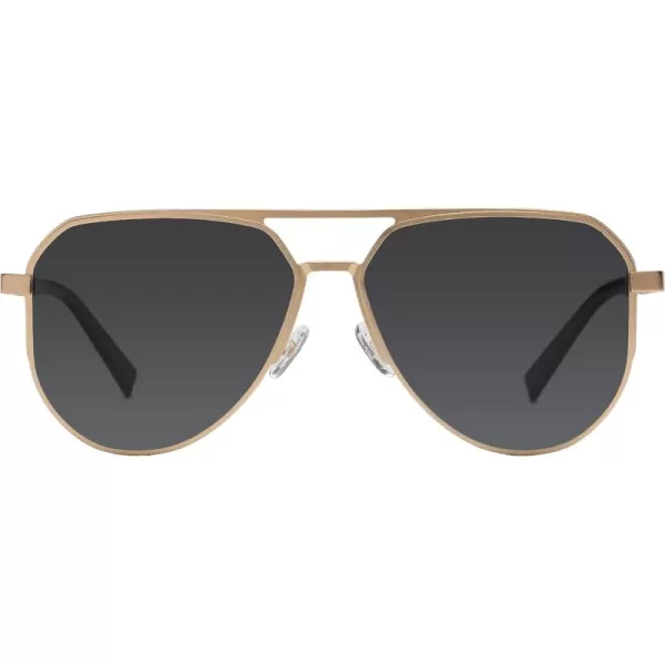 DUCO Mens Sunglasses Retro Oversized Metal Frame Vintage Polarized Sunglasses for Women Fashion Shades UV Protection DC3039Gold Frame Grey Lens