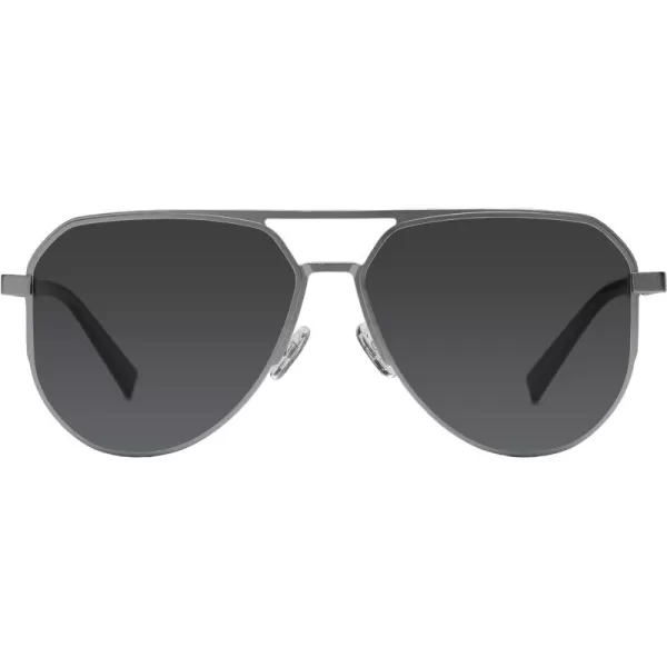 DUCO Mens Sunglasses Retro Oversized Metal Frame Vintage Polarized Sunglasses for Women Fashion Shades UV Protection DC3039Gunmetal Frame Grey Lens