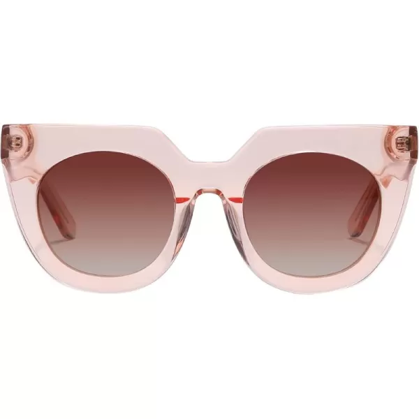 DUCO Oversized Cat Eye Sunglasses for Women Trendy Sunglasses 1201Champagne Frame Brown Lens