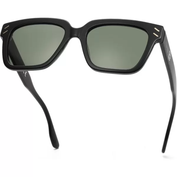 DUCO Polarized Sunglasses Women Men Luxury Acetate Mens Sunglasses Trendy Retro Square Sun Glasses UV400 DC2368Black Frame Dark Green Lens