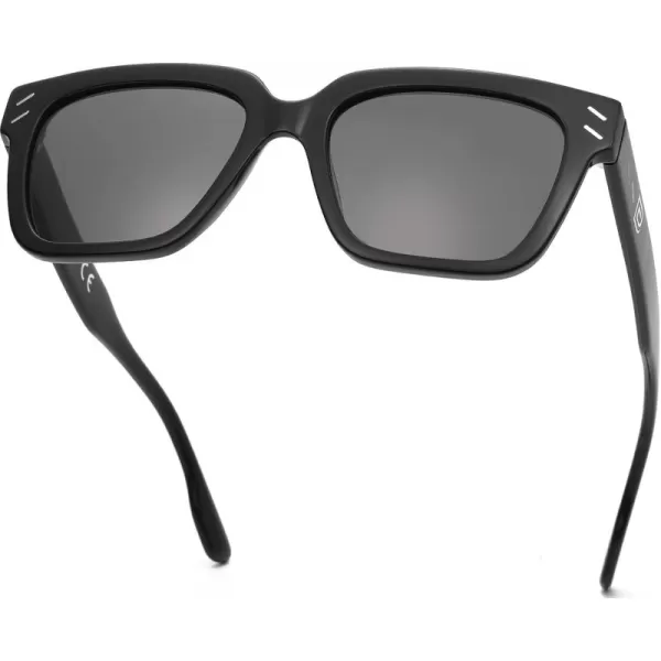 DUCO Polarized Sunglasses Women Men Luxury Acetate Mens Sunglasses Trendy Retro Square Sun Glasses UV400 DC2368Black Frame Grey Lens