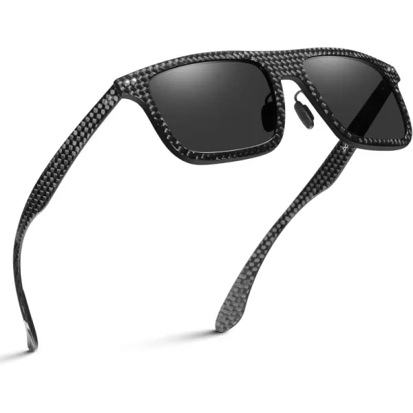 DUCO Polarized Sunglasses for Men Sun glasses All Carbon Fiber Frame 100 UV Protection for Driving Running Fishing DC8325Black Frame Grey Lens