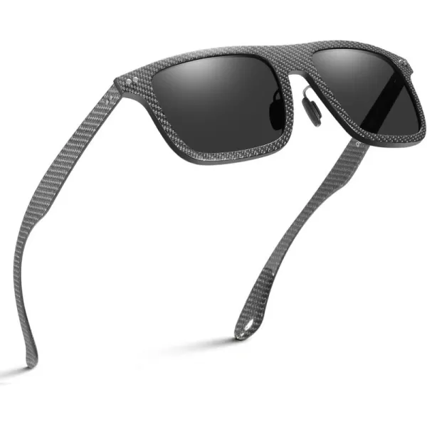 DUCO Polarized Sunglasses for Men Sun glasses All Carbon Fiber Frame 100 UV Protection for Driving Running Fishing DC8325Gunmental Frame Grey Lens