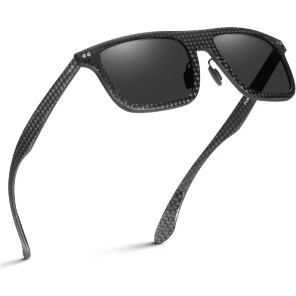 DUCO Polarized Sunglasses for Men Sun glasses All Carbon Fiber Frame 100 UV Protection for Driving Running Fishing DC8325Matte Black Frame Grey Lens