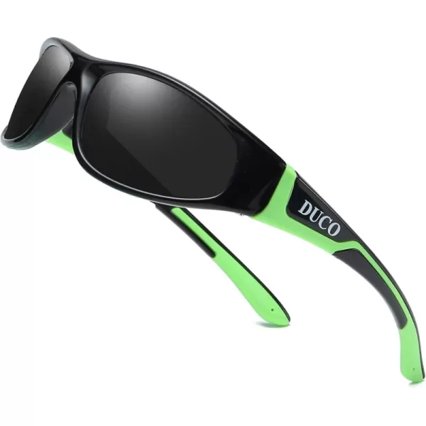 DUCO Sports Polarized Kids Sunglasses Boys Girls Unbreakable Youth Baseball Shades UV400 Protection Age 610 K001K001green