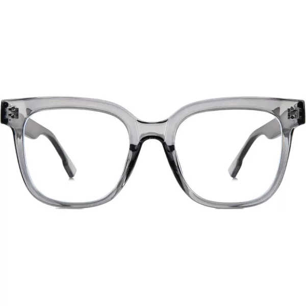 DUCO Superlight Blue Light Blocking Computer Reading and Gaming Eyewear GlassesAnti Blue Light 100 UV Protection DC5210Transparent Grey