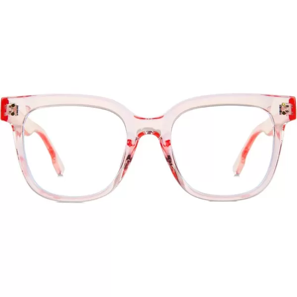 DUCO Superlight Blue Light Blocking Computer Reading and Gaming Eyewear GlassesAnti Blue Light 100 UV Protection DC5210Transparent Pink