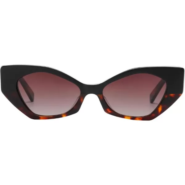 DUCO Trendy Sunglasses for Women Men Retro Vintage Polarized Shades Acetate Frame Y2K Designer Style Sun Glasses DC1250Black Tortoise