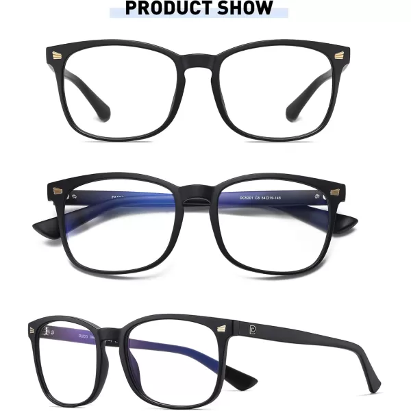 DUCO Blue Light Blocking Glasses Computer Gaming Glasses Women Men Blue Light Blocker Eyeglasses Square Frame Anti Eye Eyestrain Pink 5201SBlack TortoiseMatte Black