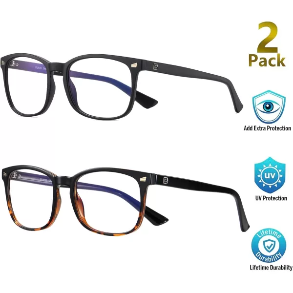 DUCO Blue Light Blocking Glasses Computer Gaming Glasses Women Men Blue Light Blocker Eyeglasses Square Frame Anti Eye Eyestrain Pink 5201SBlack TortoiseMatte Black