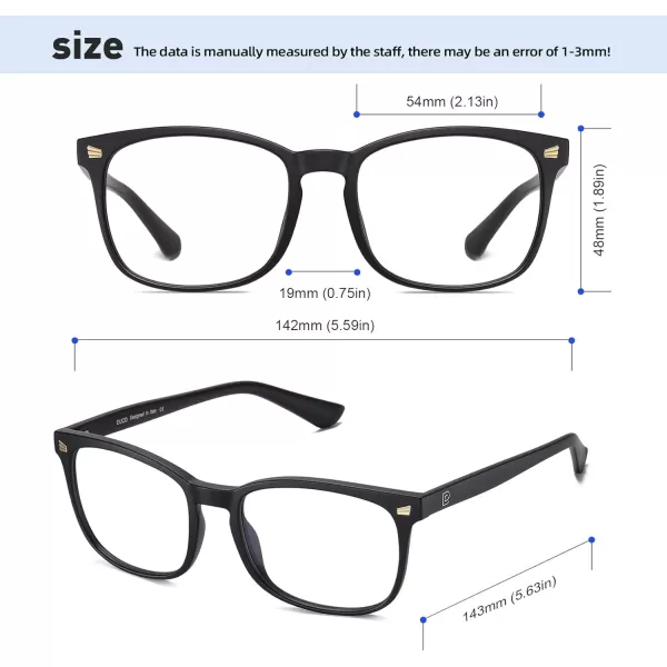 DUCO Blue Light Blocking Glasses Computer Gaming Glasses Women Men Blue Light Blocker Eyeglasses Square Frame Anti Eye Eyestrain Pink 5201SMatte Black