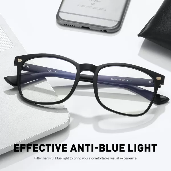 DUCO Blue Light Blocking Glasses Computer Gaming Glasses Women Men Blue Light Blocker Eyeglasses Square Frame Anti Eye Eyestrain Pink 5201SMatte Black