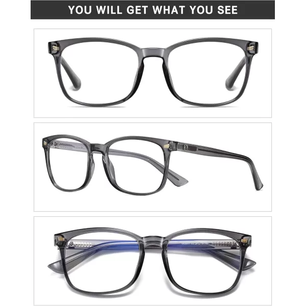 DUCO Blue Light Blocking Glasses Computer Gaming Glasses Women Men Blue Light Blocker Eyeglasses Square Frame Anti Eye Eyestrain Pink 5201STransparent Grey