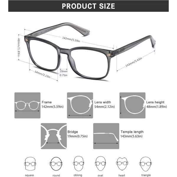 DUCO Blue Light Blocking Glasses Computer Gaming Glasses Women Men Blue Light Blocker Eyeglasses Square Frame Anti Eye Eyestrain Pink 5201STransparent Grey