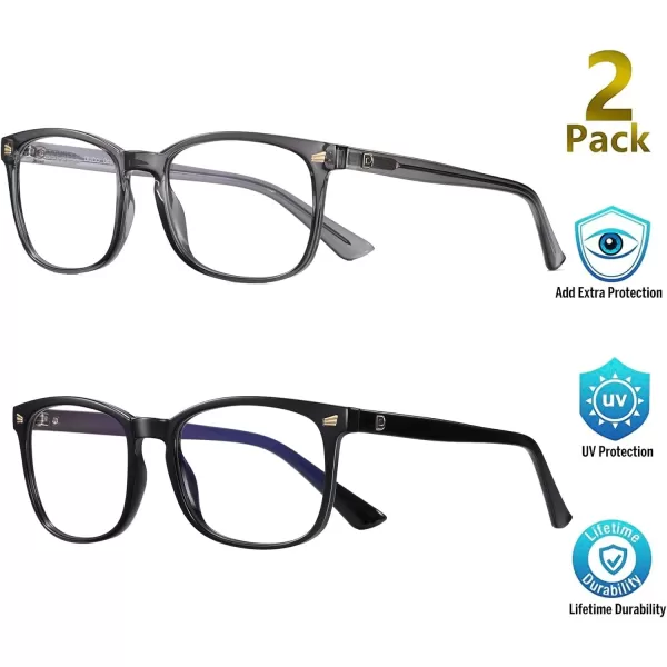 DUCO Blue Light Blocking Glasses Computer Gaming Glasses Women Men Blue Light Blocker Eyeglasses Square Frame Anti Eye Eyestrain Pink 5201STransparent GreyShine Black