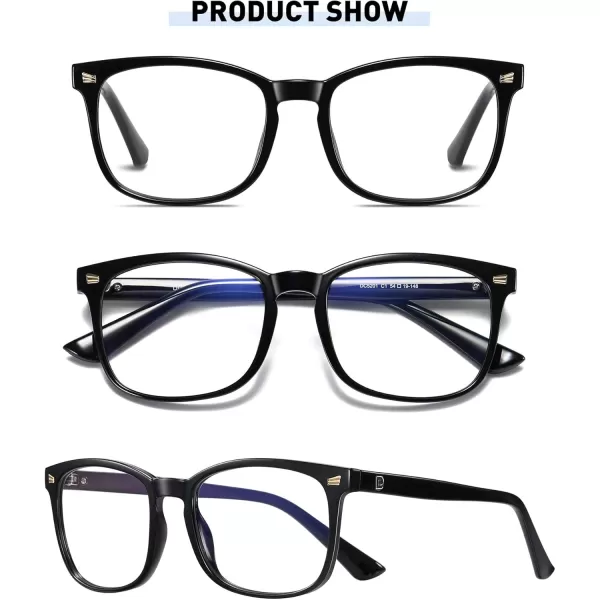 DUCO Blue Light Blocking Glasses Computer Gaming Glasses Women Men Blue Light Blocker Eyeglasses Square Frame Anti Eye Eyestrain Pink 5201STransparent GreyShine Black