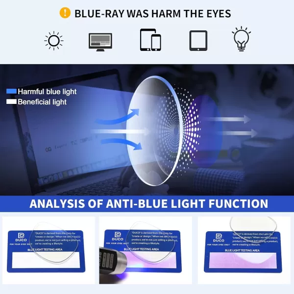 DUCO Blue Light Blocking Glasses Computer Gaming Glasses Women Men Blue Light Blocker Eyeglasses Square Frame Anti Eye Eyestrain Pink 5201STransparent Grey