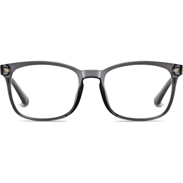 DUCO Blue Light Blocking Glasses Computer Gaming Glasses Women Men Blue Light Blocker Eyeglasses Square Frame Anti Eye Eyestrain Pink 5201STransparent Grey