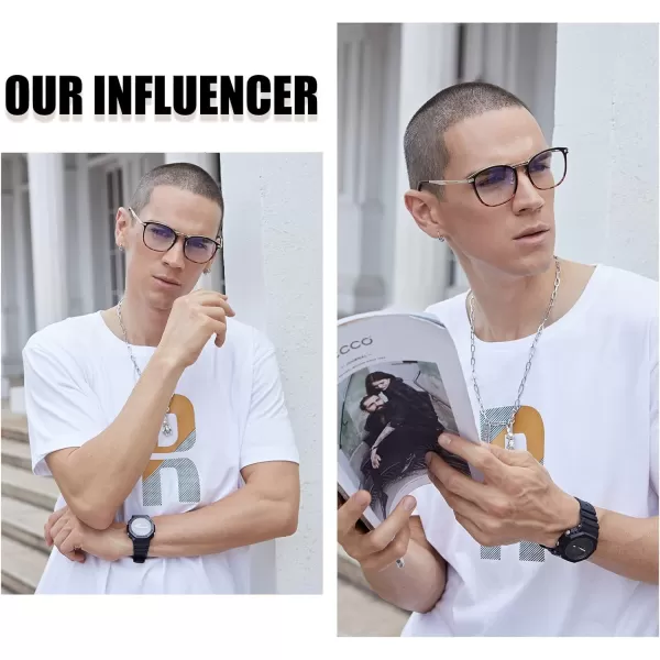 DUCO Blue Light Blocking Glasses For Men Blue Ray Glasses Oversized Computer Glasses Retro Square Fashion Eyeglasses 5223Tortoise