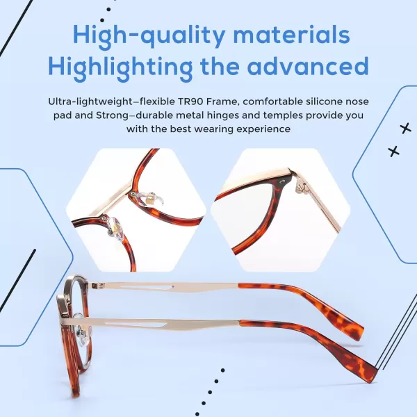 DUCO Blue Light Blocking Glasses For Men Blue Ray Glasses Oversized Computer Glasses Retro Square Fashion Eyeglasses 5223Tortoise