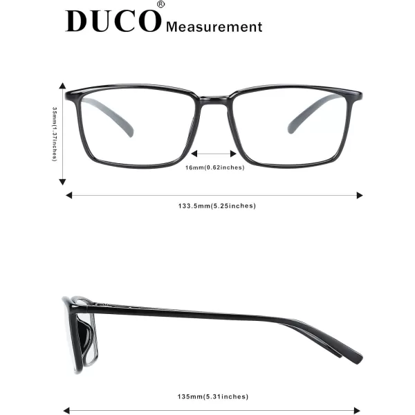 DUCO Blue Light Blocking Glasses Superlight Eyeglasses Frame Anti Blue Ray Computer Gaming Glasses 306Shine Black