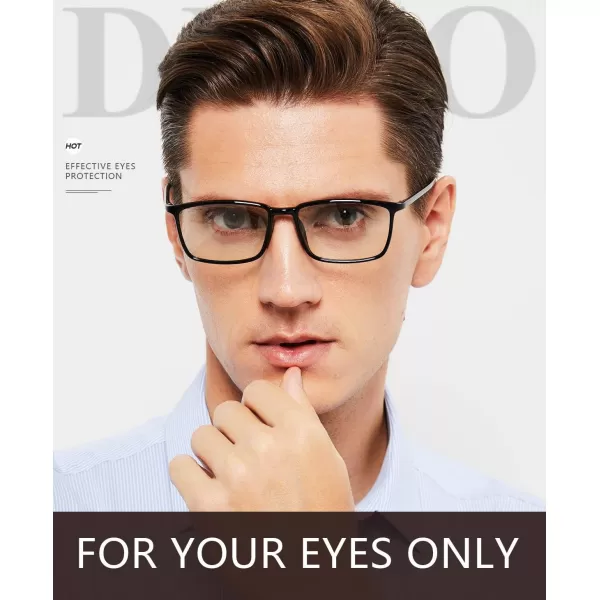 DUCO Blue Light Blocking Glasses Superlight Eyeglasses Frame Anti Blue Ray Computer Gaming Glasses 306Shine Black