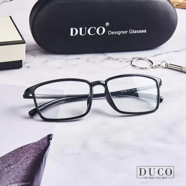 DUCO Blue Light Blocking Glasses Superlight Eyeglasses Frame Anti Blue Ray Computer Gaming Glasses 306Shine Black