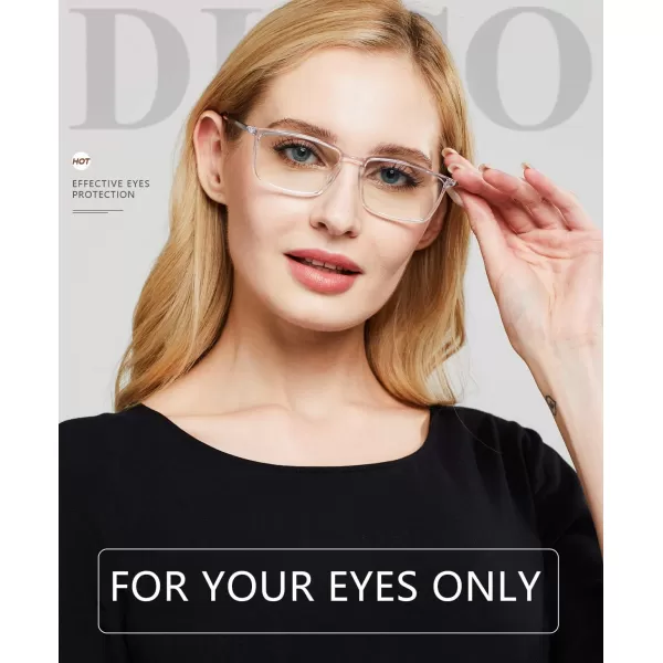 DUCO Blue Light Blocking Glasses Superlight Eyeglasses Frame Anti Blue Ray Computer Gaming Glasses 306Transparent Black