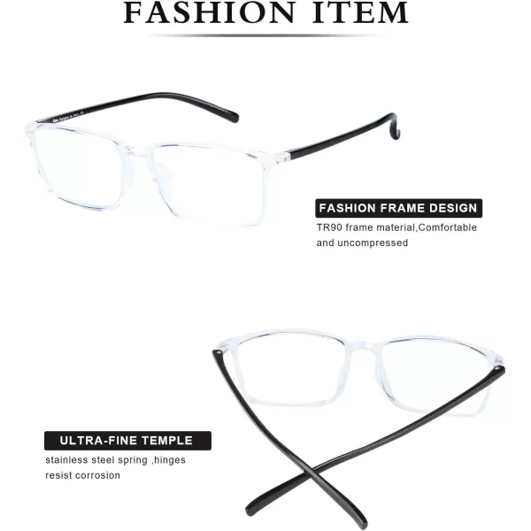 DUCO Blue Light Blocking Glasses Superlight Eyeglasses Frame Anti Blue Ray Computer Gaming Glasses 306Transparent Black
