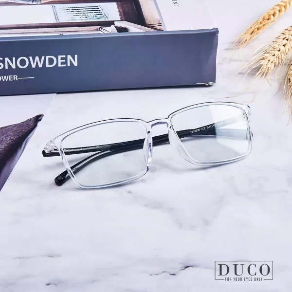 DUCO Blue Light Blocking Glasses Superlight Eyeglasses Frame Anti Blue Ray Computer Gaming Glasses 306Transparent Black