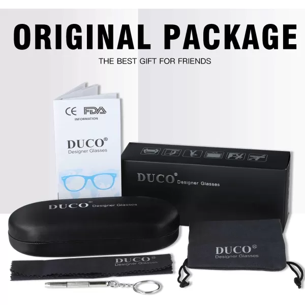 DUCO Blue Light Blocking Glasses Superlight Eyeglasses Frame Anti Blue Ray Computer Gaming Glasses 306Transparent Blue