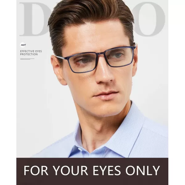 DUCO Blue Light Blocking Glasses Superlight Eyeglasses Frame Anti Blue Ray Computer Gaming Glasses 306Transparent Blue