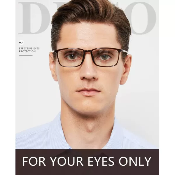 DUCO Blue Light Blocking Glasses Superlight Eyeglasses Frame Anti Blue Ray Computer Gaming Glasses 306Transparent Brown
