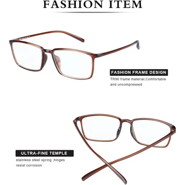 DUCO Blue Light Blocking Glasses Superlight Eyeglasses Frame Anti Blue Ray Computer Gaming Glasses 306Transparent Brown