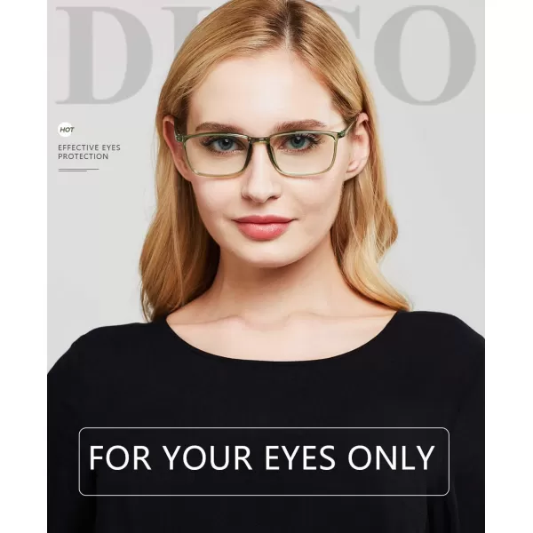 DUCO Blue Light Blocking Glasses Superlight Eyeglasses Frame Anti Blue Ray Computer Gaming Glasses 306Transparent Green