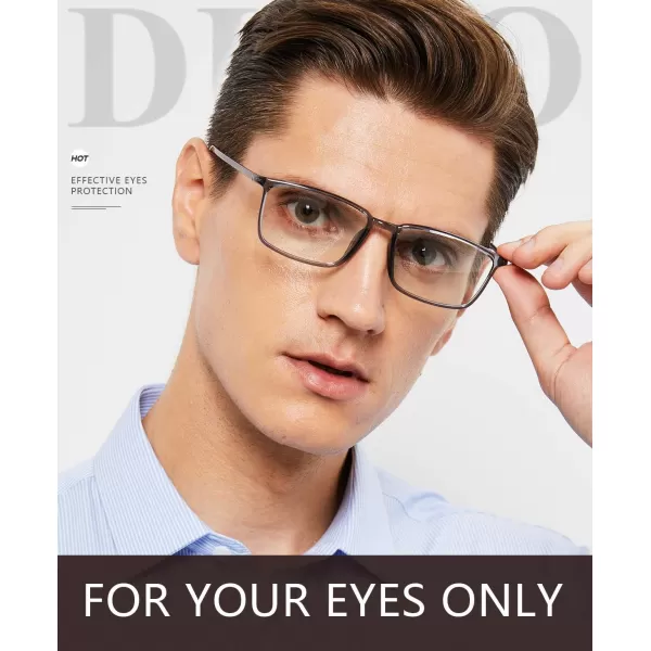 DUCO Blue Light Blocking Glasses Superlight Eyeglasses Frame Anti Blue Ray Computer Gaming Glasses 306Transparent Grey
