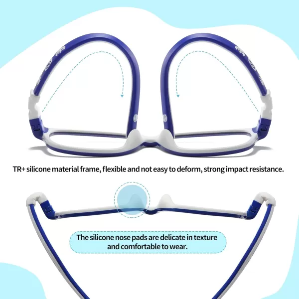 DUCO Blue Light Glasses for Kids with Strap AntiGlare Gaming Computer Glasses Eyeglasses for Boys Girls Age 610 K025