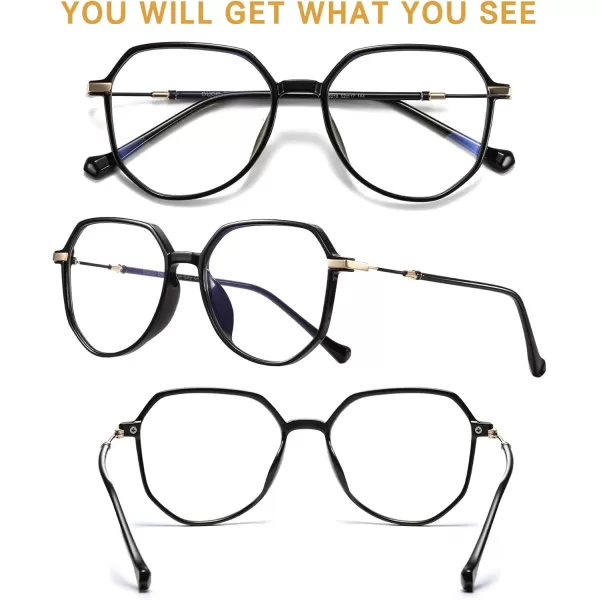 DUCO Blue Light Glasses for Men Women Blue Ray Blocking Glasses Computer Gaming Glasses Retro Square Eyeglasses 5218Black